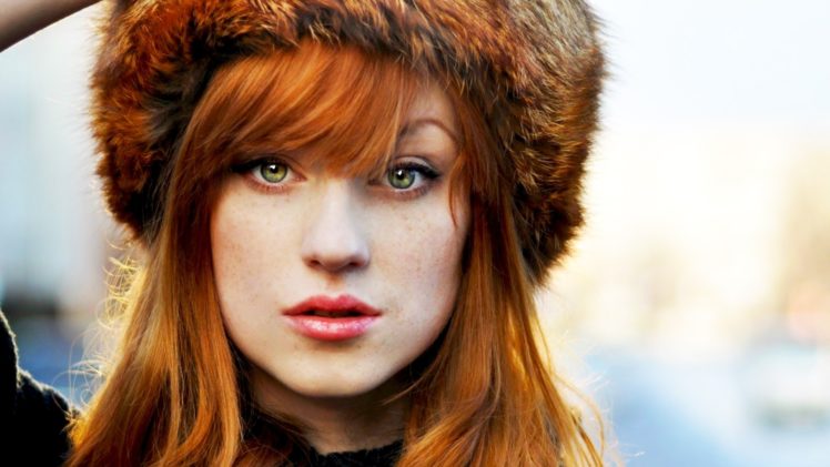 Women Feamles Girls Models Babes Style Fashion Redhead Hat