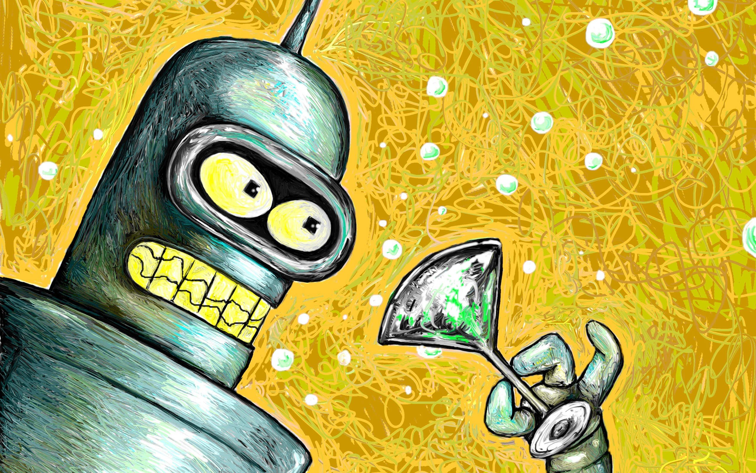futurama, Bender, Robots, Artwork Wallpaper