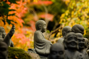 miyajima, Japan, Temple, Statues, Shaka, Nyorais, Disciples, Hiroshima, Buddha, Religion, Garden, Zen, Leaves, Autumn, Fall, Photography