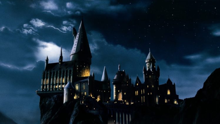 harry, Potter, And, The, Sorcererand039s, Stone, Hogwarts, Castle, College, School, Witch, Night, Clouds, Fantasy, Artistic, Window, Lighhts, Dark, Spooky, Architecture, Buildings HD Wallpaper Desktop Background
