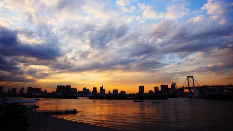 sunset, Japan, Clouds, Tokyo, Cityscapes, Cities HD Wallpaper Desktop Background