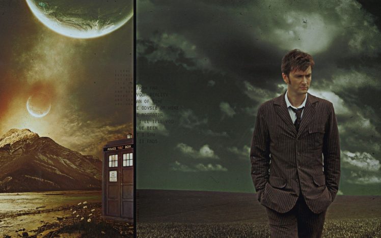 text, Tardis, David, Tennant, Artwork, Doctor, Who, Tenth, Doctor HD Wallpaper Desktop Background