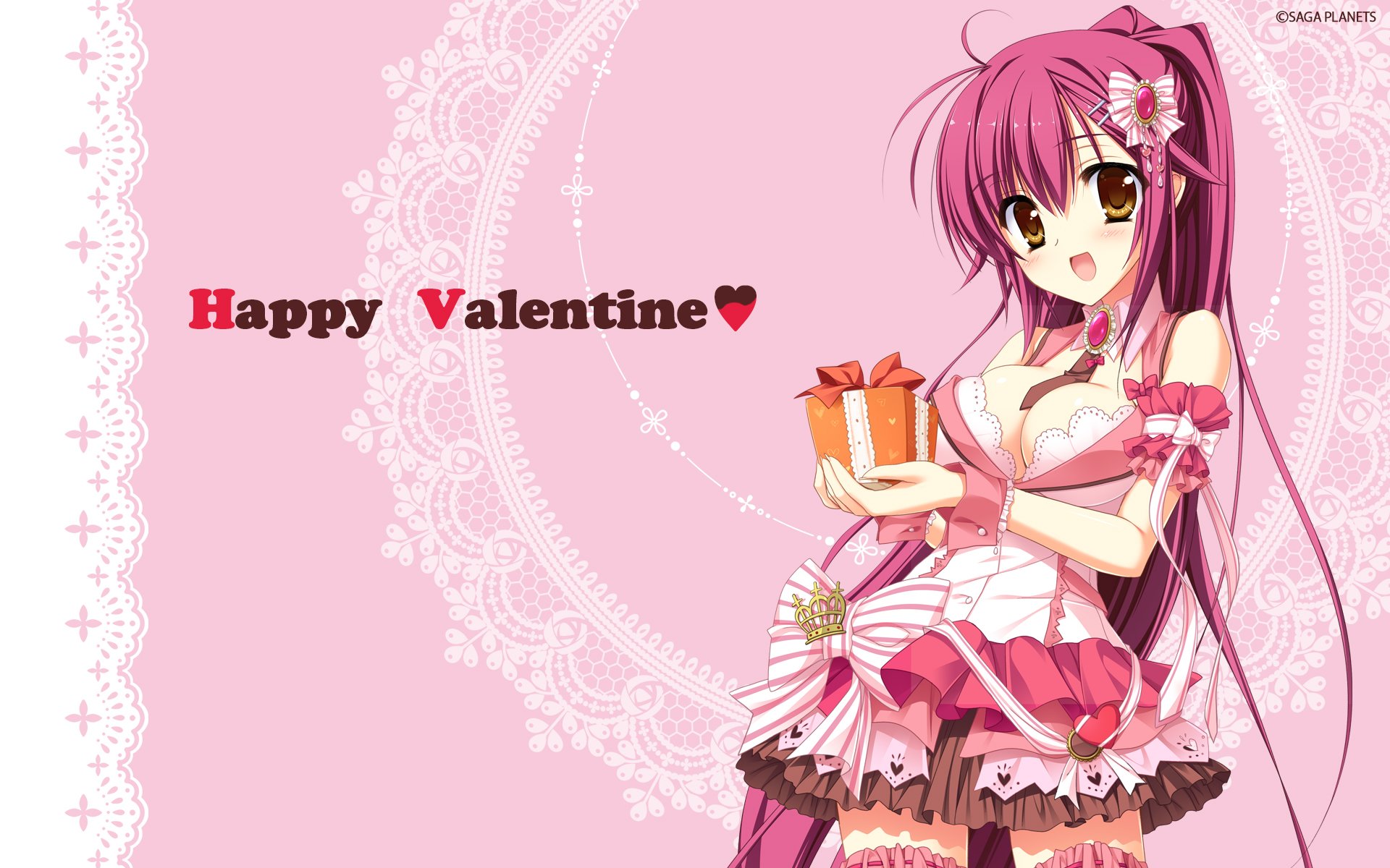 karumaruka, Circle, Chimaro, Karumaruka, Circle, Kousaka, Yukiha, Ponytail, Saga, Planets, Valentine Wallpaper