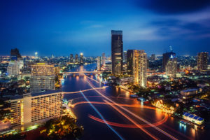 chao, Phraya, River, Bangkok, Thailand, World, Architecture, Cities, Buildings, Skyscrapers, Timelapse, Vehicles, Boats, Night, Lights, Color, Sky, Clouds, Hdr