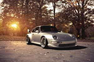 porsche, Vehicles, Cars, Auto, Tuning, Wheels, Stance, Roads, Trees, Sunset, Sunrise, Sunlight, Silver, Exotic