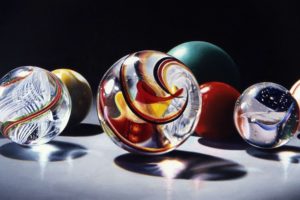 sphere, Glass, Marble, Bokeh, Color, Swirl, Reflection