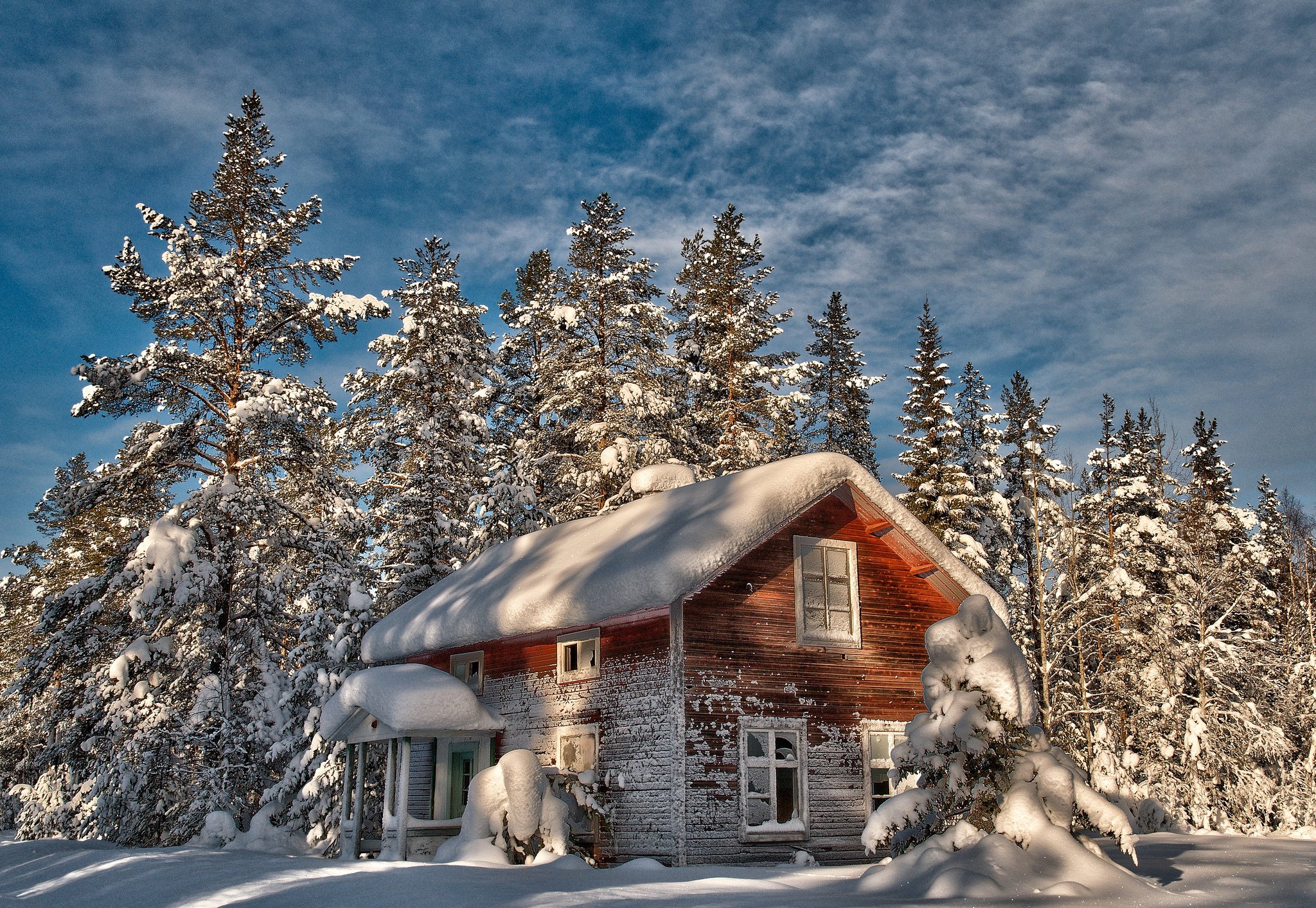 cabin, Tree, Winter, Old, House, Trees, Snow Wallpaper