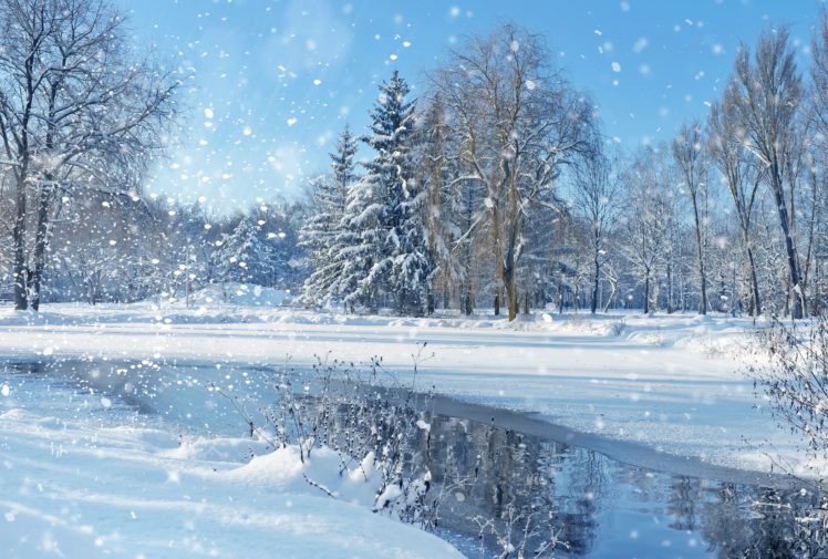 landscape, Nature, Sky, Trees, Winter, Christmas HD Wallpaper Desktop Background