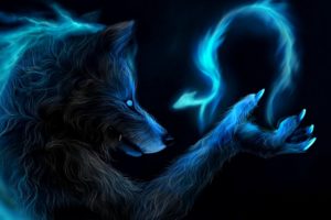 dark, Fantasy, Werewolf, Wolf, Wolves, Lycan, Magic, Dragon, Blue, Art
