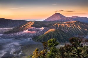 mount, Bromo, Indonesia, Sunset, Landscape, Volcano