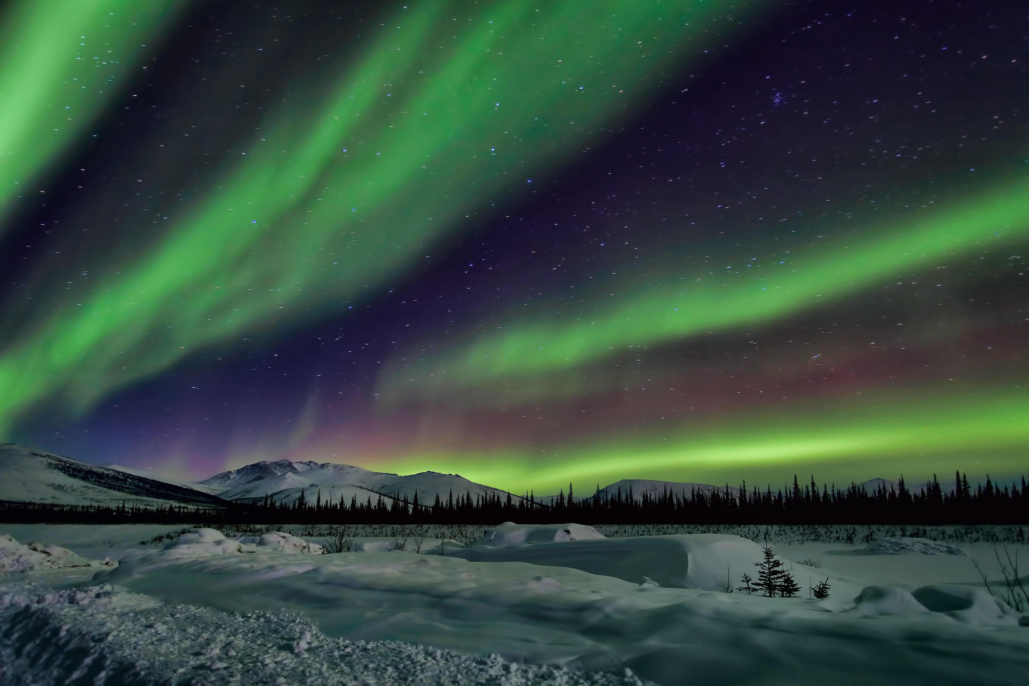 northern, Lights, Sky, Night, Winter, Star Wallpaper