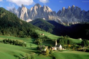 mountains, Landscapes, Austria, Alps, Clocktowers