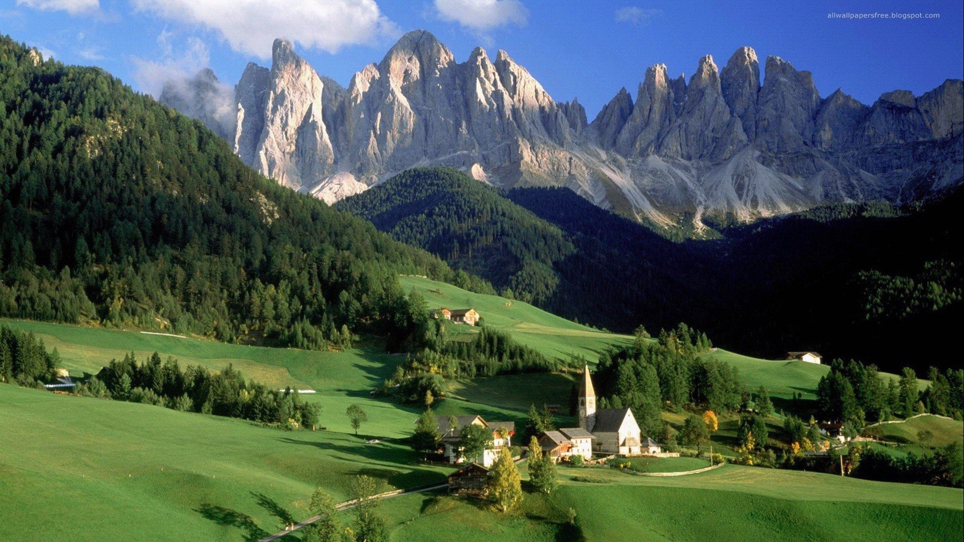 mountains, Landscapes, Austria, Alps, Clocktowers Wallpaper