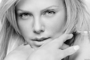 blondes, Women, Actress, Models, Charlize, Theron, Monochrome, Faces