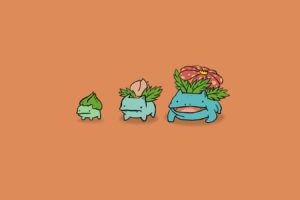 pokemon, Bulbasaur, Venusaur, Ivysaur, Alternative, Art, Simple, Background