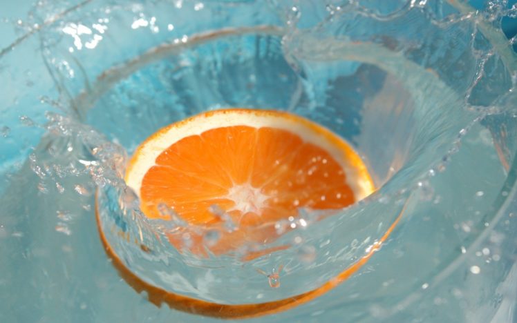 water, Fruits, Oranges, Orange, Slices, Splashes HD Wallpaper Desktop Background