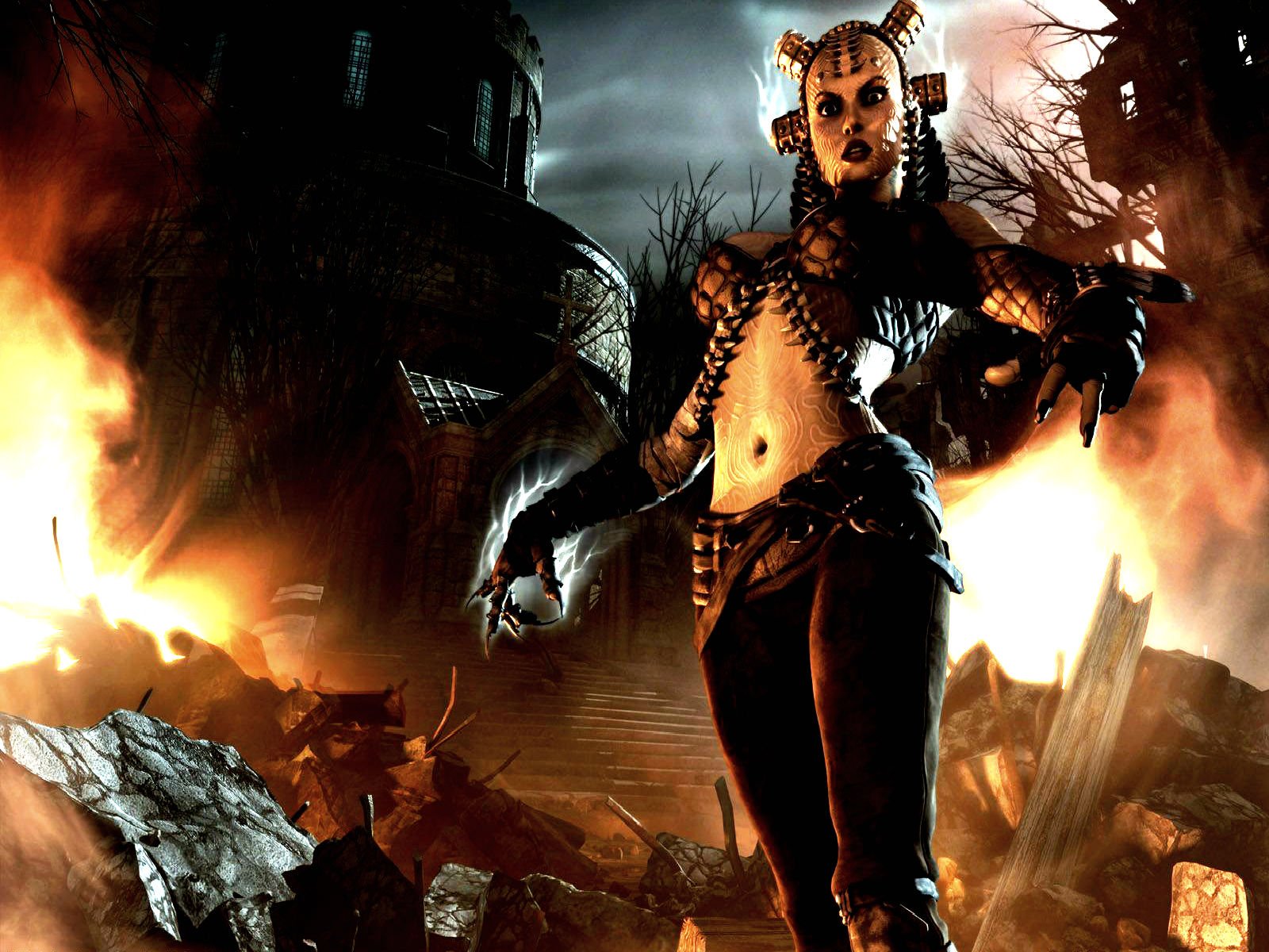 hellgate, London, Fantasy, Action, Sci fi, Warrior, Fire Wallpaper