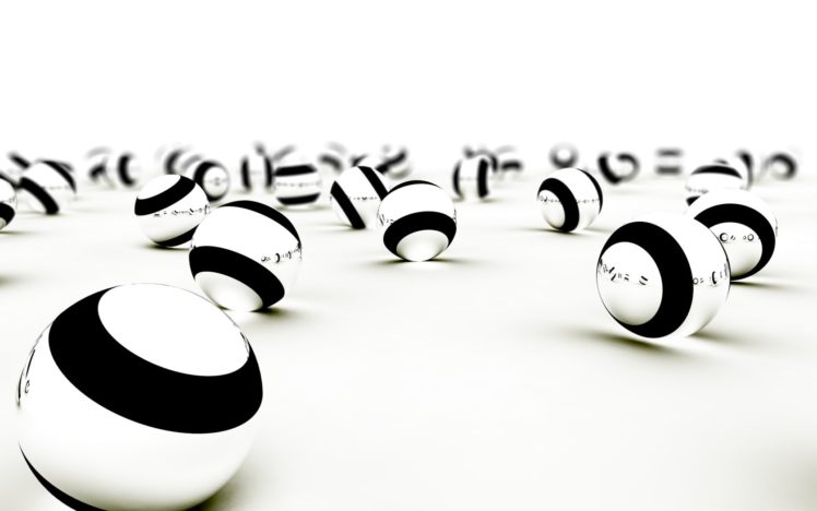 3d, View, Abstract, Circles, Balls, Grayscale, Monochrome, Spheres HD Wallpaper Desktop Background