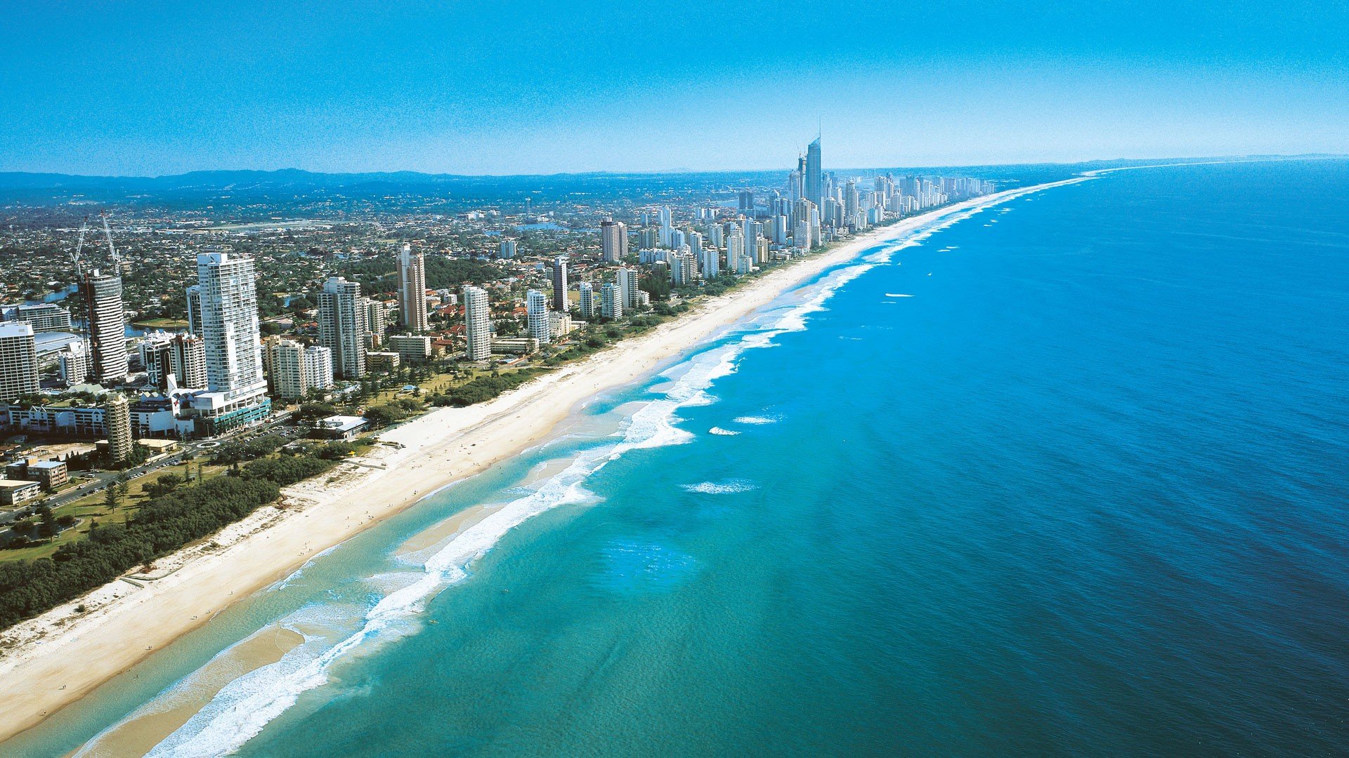 ocean, Landscapes, Sand, Cityscapes, Buildings, Australia, Gold, Coast, Turquoise, Waters, Beaches Wallpaper