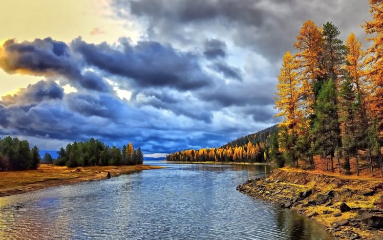 landscapes, Trees, Fall, Autumn, Hdr HD Wallpaper Desktop Background
