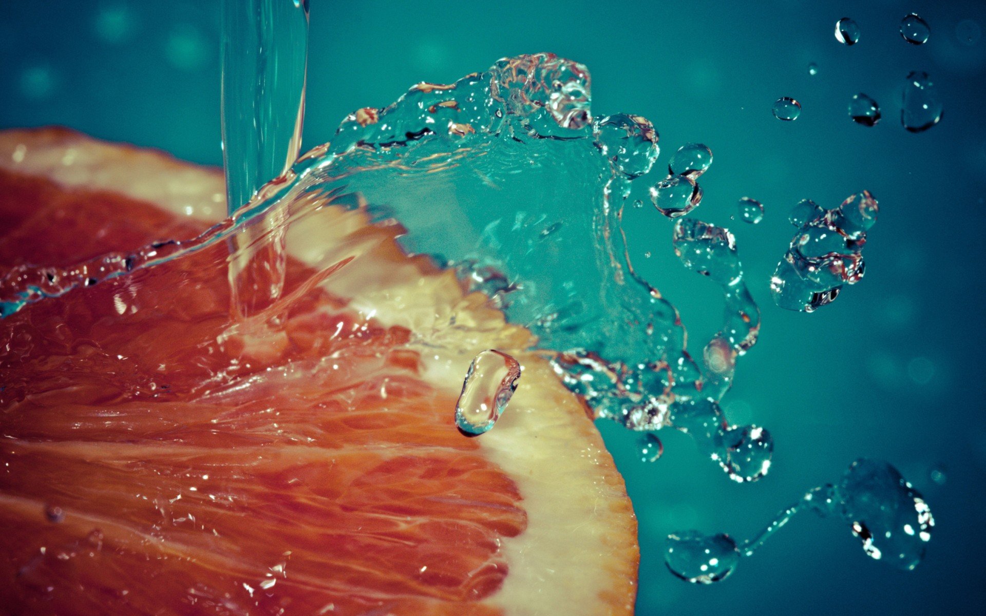 water, Oranges, Macro, Slow, Motion, Splashes Wallpaper