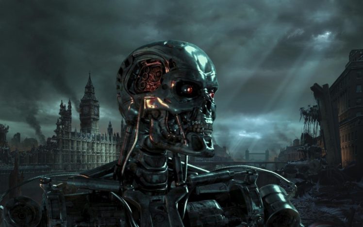 skulls, Terminator, Fantasy, Art HD Wallpaper Desktop Background