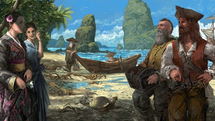 pirates, Artwork, Beaches HD Wallpaper Desktop Background