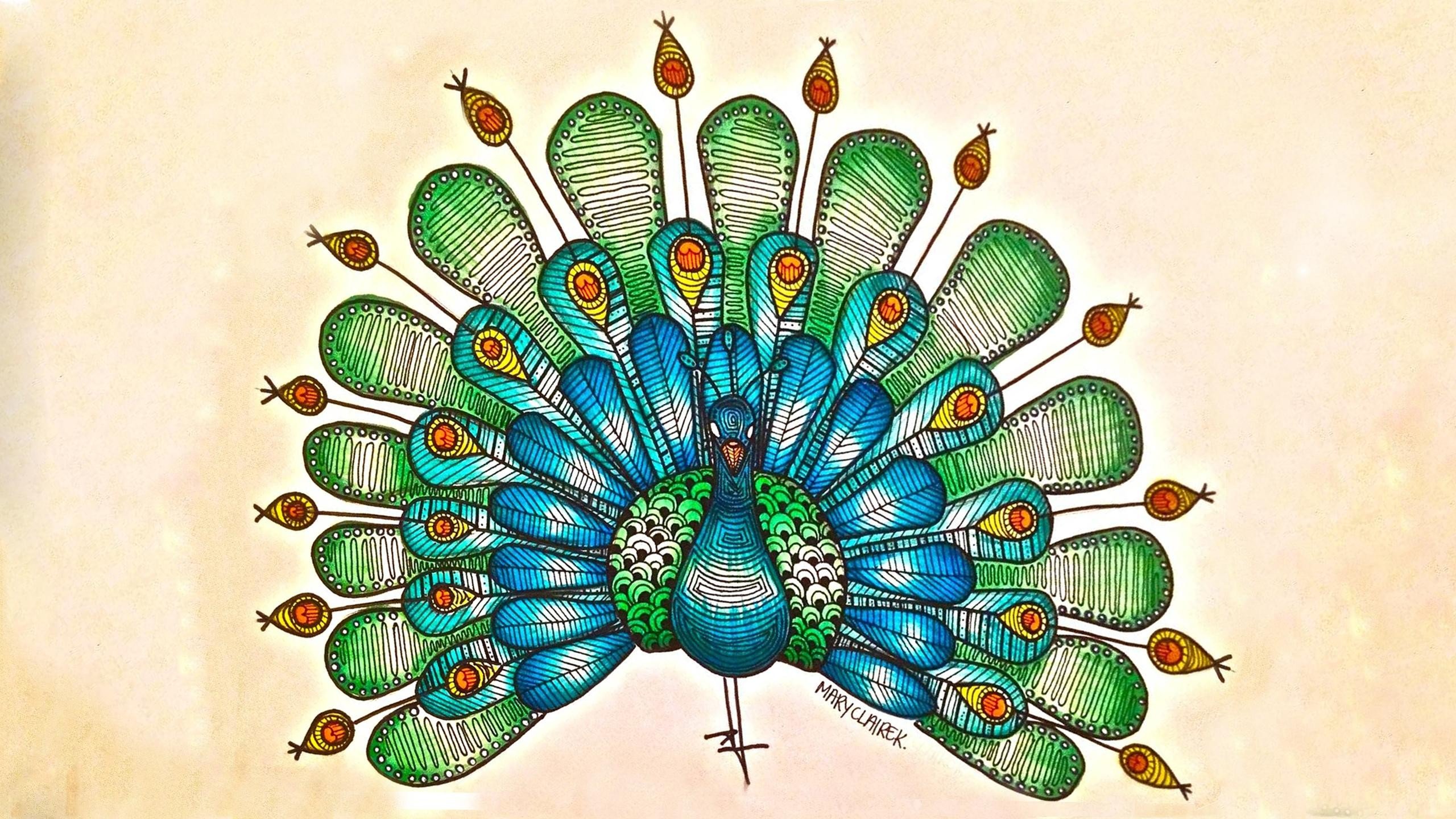 birds, Artwork, Peacocks Wallpaper