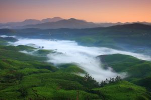 mountains, Nature, Fields, Valleys, Mist, India, Morning