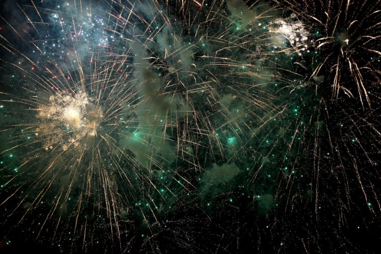 night, Fireworks, Celebration, Fireworks, July, 4th, Psychedelic HD Wallpaper Desktop Background
