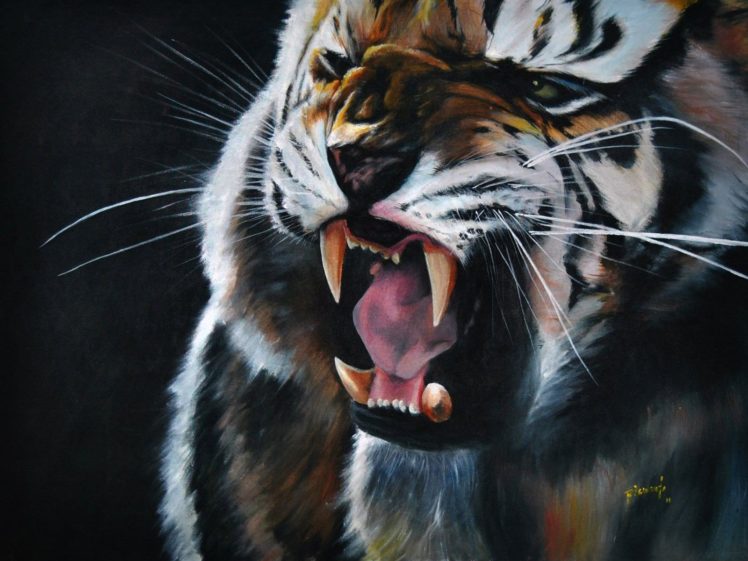 abstract, Animals, Tigers, Digital, Art, Artwork HD Wallpaper Desktop Background