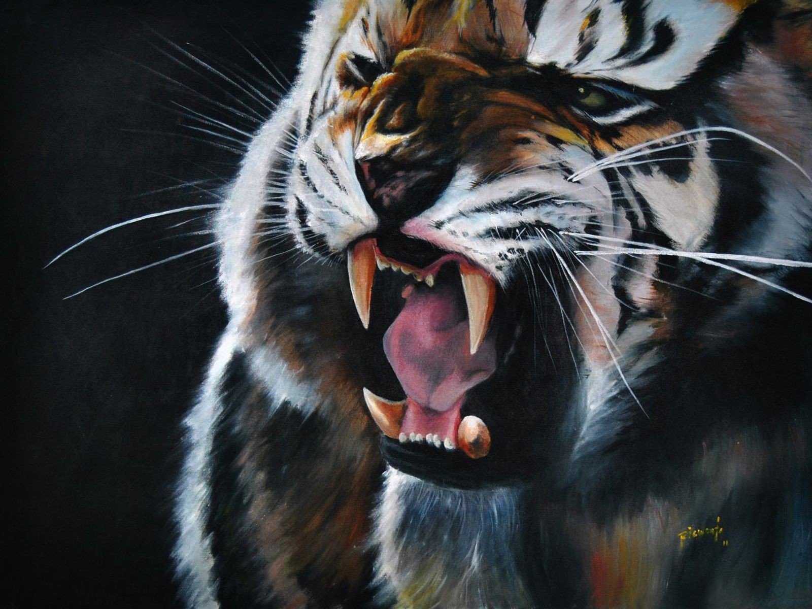 abstract, Animals, Tigers, Digital, Art, Artwork Wallpaper