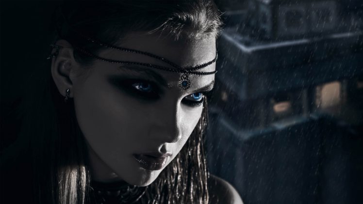 dark, Horror, Fantasy, Vampire, Women, Cg, Digital, Art, Face, Eyes, Jewelry, Witch HD Wallpaper Desktop Background