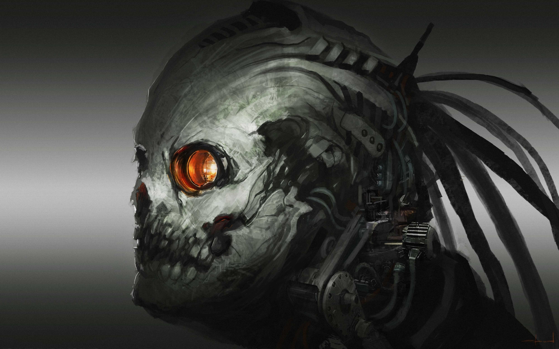 dark, Horror, Evil, Sci, Fi, Skull, Art, Cyborg, Robot Wallpapers HD