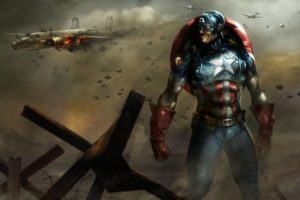 captain, America, Comics, Art, Superhero