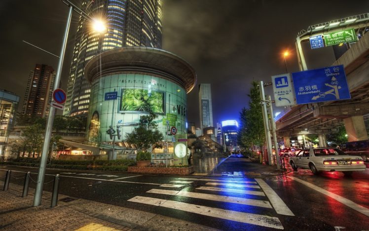 japan, Tokyo, Cityscapes, Night, Lights, Cars, Roads, Roppongi, Roppongi, Hills HD Wallpaper Desktop Background