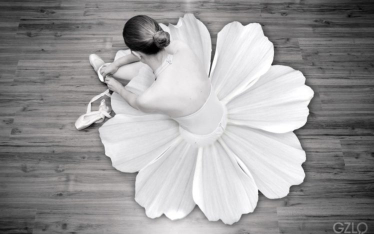 flowers, Ballet, Monochrome, Dancers, Ballet, Shoes HD Wallpaper Desktop Background