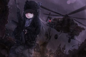 headphones, Rifles, Soldiers, Video, Games, Guns, Cityscapes, Dark, Army, Gloves, Rain, Military, Helicopters, Blue, Eyes, Call, Of, Duty, Weapons, Heterochromia, Pantyhose, Black, Eyes, Prague, Assault, Rifle,