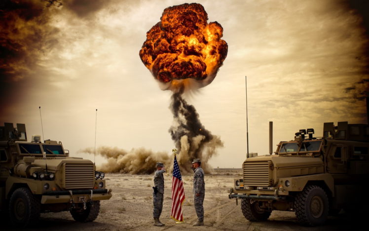 military, Soldiers, Warriors, Vehicles, Trucks, Explosion, Bomb, Weapons HD Wallpaper Desktop Background