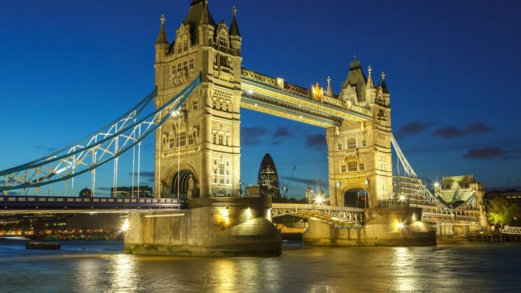 night, London, Bridges HD Wallpaper Desktop Background
