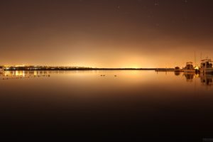 light, Horizon, Cityscapes, Night, Lights, Calm, Boats, Lakes, Rivers, Skyscapes, Docks, Harbours