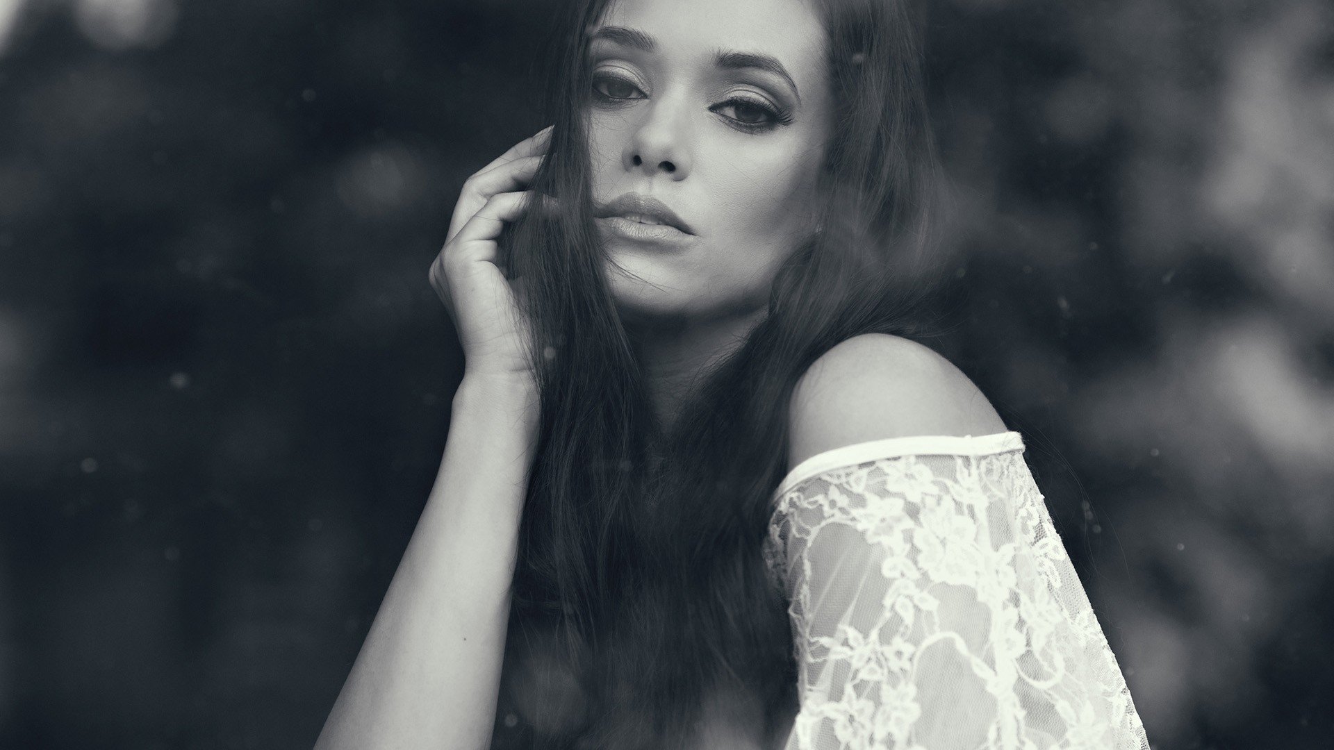 women, Monochrome Wallpaper