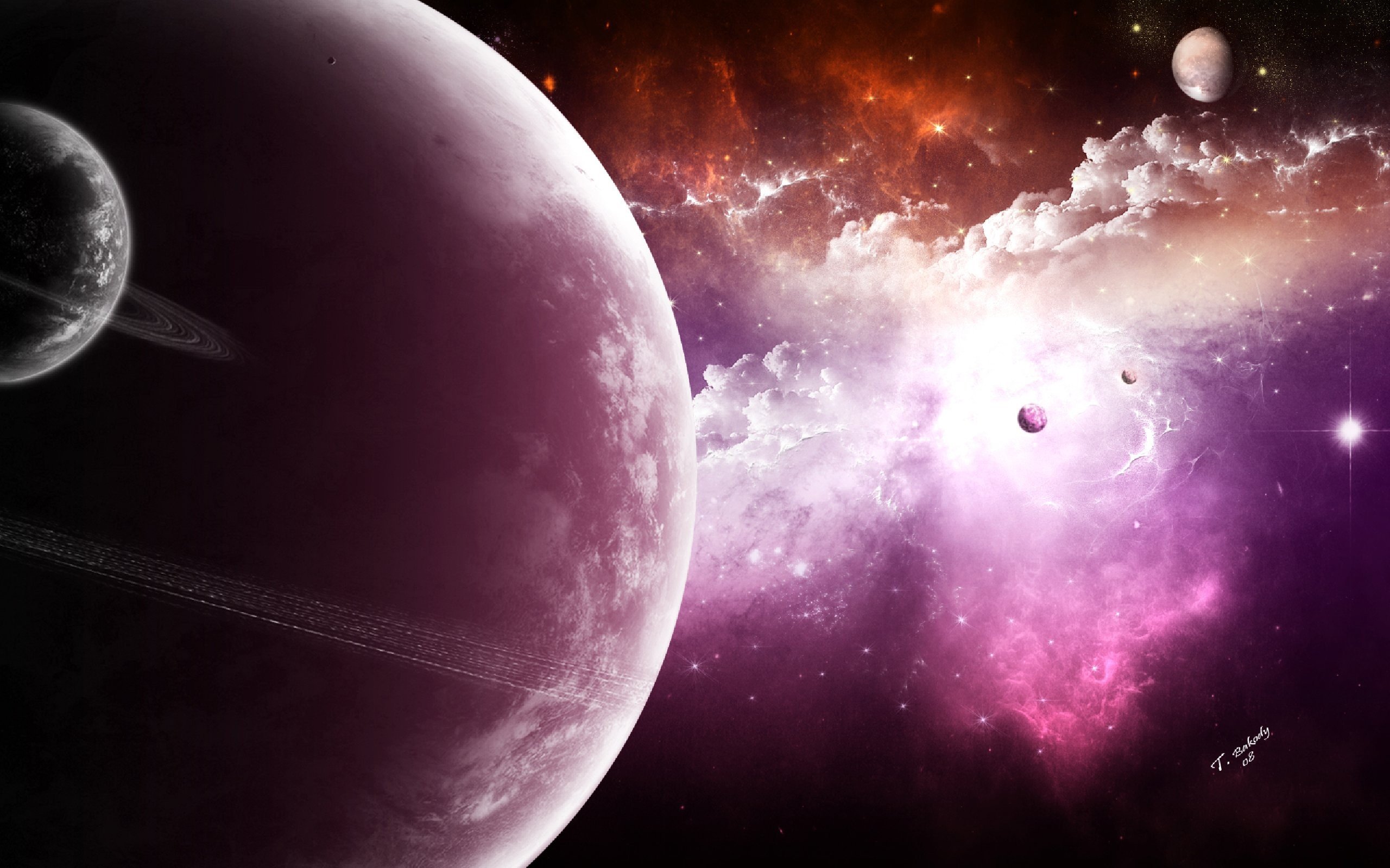 outer, Space, Galaxies, Planets, Digital, Art Wallpaper