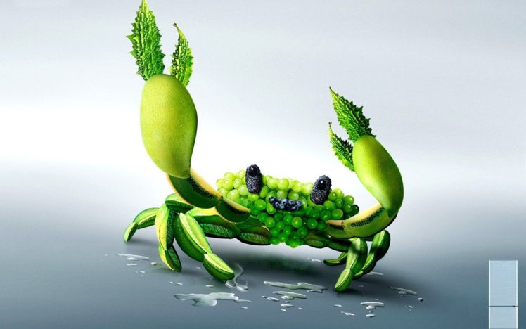 food, Grapes, Artwork, Crabs, Photo, Manipulation, Manipulations HD Wallpaper Desktop Background
