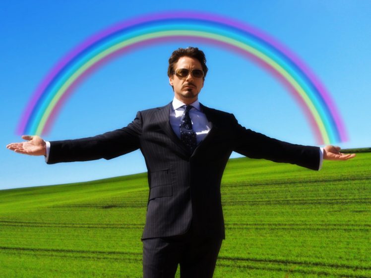 iron, Man, Rainbows, Tony, Stark, Robert, Downey, Jr HD Wallpaper Desktop Background