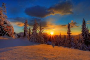 sunset, Landscapes, Nature, Winter, Snow, Trees, Skylines, Forests