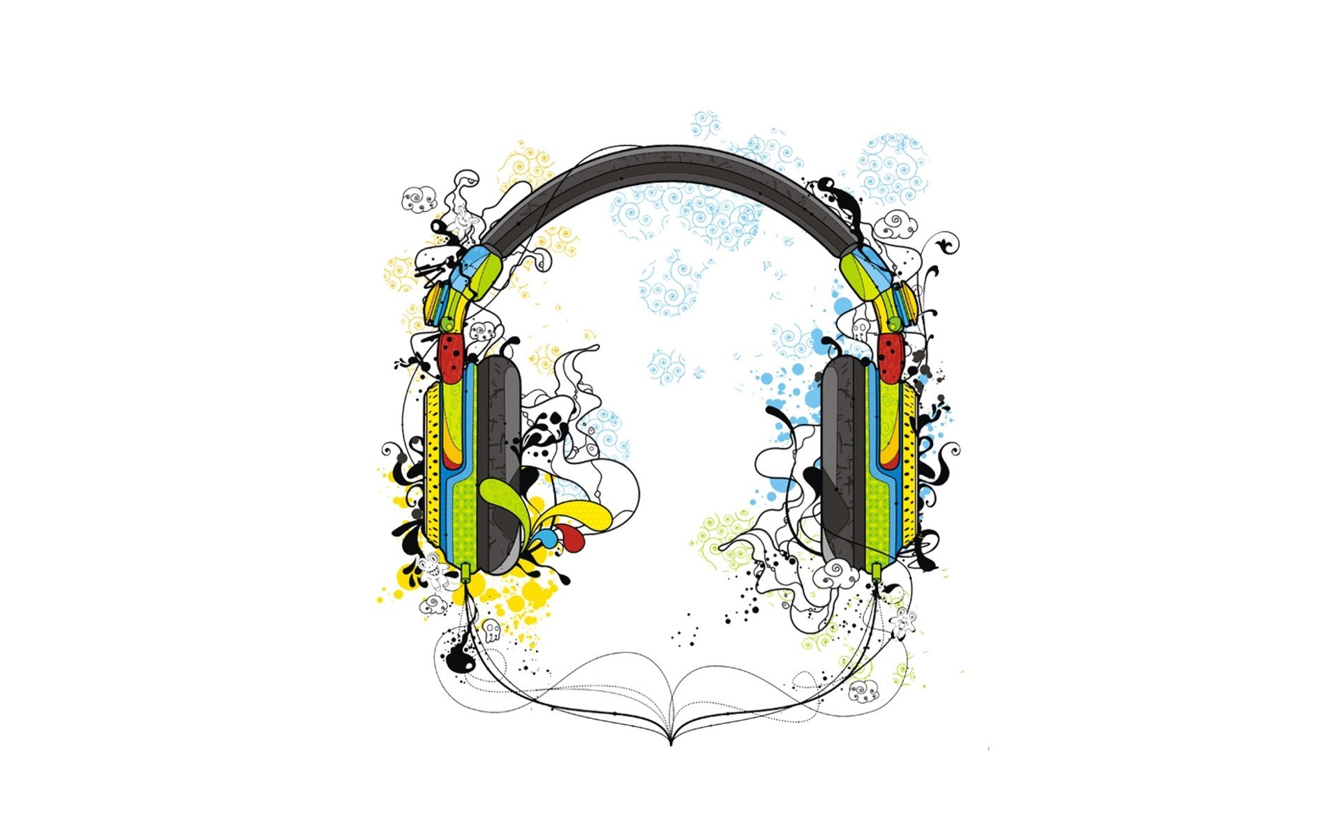 headphones, White, Digital, Art, Artwork Wallpaper