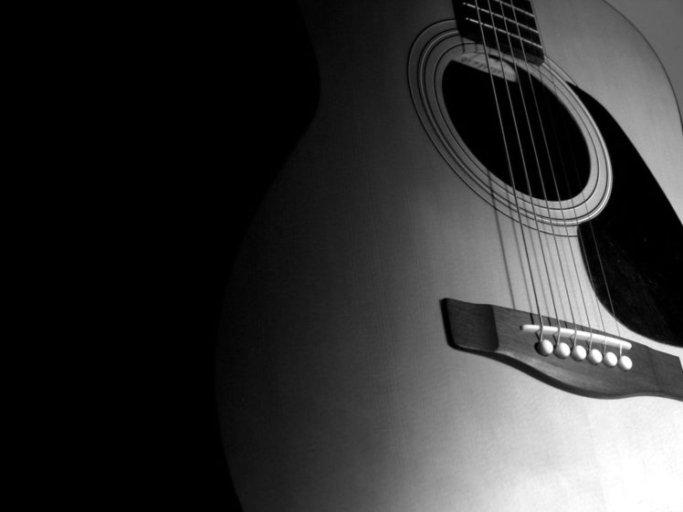 acoustic, Guitars, Guitars, Monochrome, Greyscale HD Wallpaper Desktop Background
