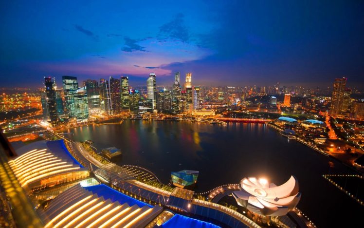 cityscapes, Singapore, City, Night HD Wallpaper Desktop Background