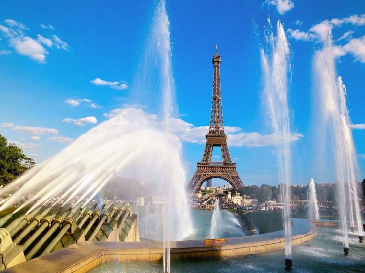 eiffel, Tower, Paris, Cityscapes, Fountain HD Wallpaper Desktop Background